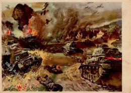 Panzer (WK II) Stuka Im Angriff WK II Sign. Mundorff, V.  I-II Réservoir - Guerra 1939-45
