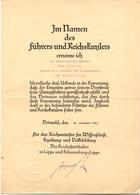 Ernennungsurkunde WK II Zur Lehrerin Tappe, Erna Unterschrift Gauleiter Meyer, Alfred I-II - Guerra 1939-45