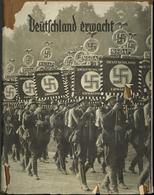 Sammelbild-Album Deutschland Erwacht 1933 Kompl. Bilderdienst Altona Bahrenfeld Schutzumschlag II (Umschlag Einrisse) - Guerra 1939-45