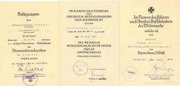 Verleihungsurkunde WK II Lot Mit 3 Stück Und 1 Besitzzeugnis Mit Anschreiben I-II - Guerra 1939-45