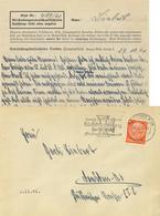 WK II DOKUMENTE - Brief Eines Politischen Häftlings Aus Der Untersuchungs-Haftanstalt DRESDEN 1941 Mit Inhalt I-II - Guerra 1939-45