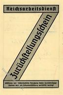 WK II Dokumente - RAD-Zurückstellungsschein 1935 I - Guerra 1939-45