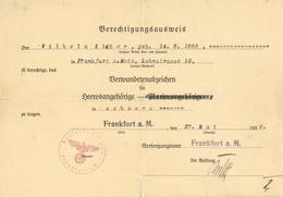 WK II Dokumente Berechtigungsausweis Für Verwundetenabzeichen II (kleiner Einriss) - Guerra 1939-45