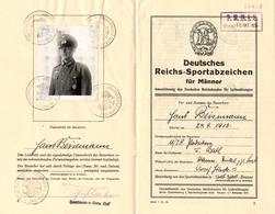 WK II Dokumente Deutsches Reichs Sportabzeichen Beisemann, Hans I-II - Weltkrieg 1939-45