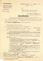 WK II Frankfurt (6000) Strafbefehl Wegen Verstoß Der Luftschutzpflicht II (altersbedingte Gebrauchsspuren) - Weltkrieg 1939-45