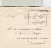 RARE LETTRE COVER. MADAGASCAR. 3 AVRIL 58. FRANCHISE POSTALE DU CONSUL DE L'UNION DE L'AFRIQUE DU SUD ET BRISTOL - Briefe U. Dokumente