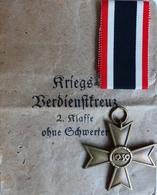 WK II Orden MILITARIA - KRIEGSVERDIENSTKREUZ Ohne Schwerter Mit Tüte I-II - Guerra 1939-45