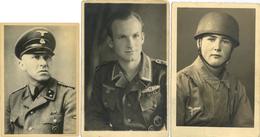 WK II Soldaten Auch SS Lot Mit 7 Fotos Teils Mit Interessanten Auszeichnungen I-II (teils Klebereste RS) - Guerra 1939-45