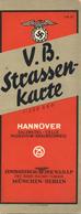 WK II V. B. Straßenkarte Hannover Salzwedel Celle Hildesheim Braunschweig Zentralverlag Der NSDAP Franz Eher Nachf. II - Guerra 1939-45