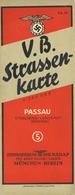 WK II V. B. Straßenkarte Passau Straubing Landshut Braunau Zentralverlag Der NSDAP Franz Eher Nachf. II - Guerra 1939-45