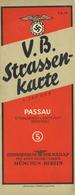 WK II V. B. Straßenkarte Passau Straubing Landshut Braunau Zentralverlag Der NSDAP Franz Eher Nachf. II - Weltkrieg 1939-45