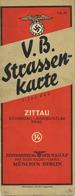 WK II V. B. Straßenkarte Zittau Schandau Jungbunzlau Prag Zentralverlag Der NSDAP Franz Eher Nachf. II - Weltkrieg 1939-45