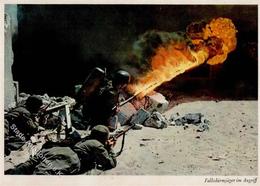 WK II WK II Fallschirmjäger Im Angriff Flammenwerfer I-II - Guerra 1939-45