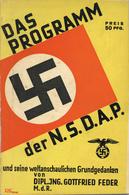 Buch WK II Das Programm Der NSDAP Und Seine Weltanschaulichen Grundgedanken Feder, Gottfried Dipl. Ing. 1933 Zentralverl - Guerra 1939-45