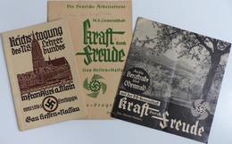 Buch WK II Gau Hessen Nassau Lot Mit 3 Bücher/Broschüren KdF Und Kreistagung Des NS Lehrerbundes II - Guerra 1939-45