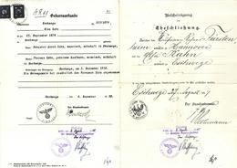 Judaika Eschwege (3440) 1 Geburts Und 1 Heiratsurkunde Abschriften Von 1940 II (kleiner Einriss) Judaisme - Judaika