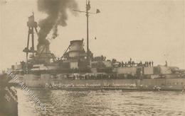 Schiff Kreuzer WK I SMS Derfflinger Vor Der Internierung Foto-Karte I-II Bateaux Bateaux - Guerre