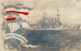 Schiff Kreuzer WK I SMS Pommern Stpl. Kais. Deutsche Marine Schiffspost Nr. 305 14.9.16 Foto-Karte I-II Bateaux Bateaux - Guerre