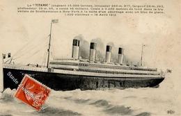 Dampfer Titanic Künstlerkarte I-II (fleckig) - Krieg