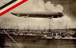 KIEL - ZEPPELIN-LUFTSCHIFF über Den Kriegsschiffen I-II - Aviadores