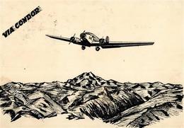 Flugpost VIA CONDOR - O CHILE 1935 I-II Ecke Gestoßen - Flieger