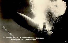 Zeppelin Hindenburg Unglück Lakehurst USA Foto AK I-II Dirigeable - Dirigibili