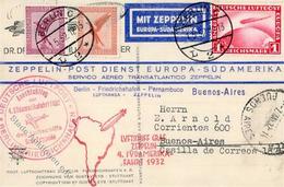 Zeppelinpost, 4.Südamerikafahrt 1932, Anschlußflug Ab Berlin Mit 3 Marken, DB BERLIN 1.5.32", Best.Stpl., Eckener-Karte, - Zeppeline