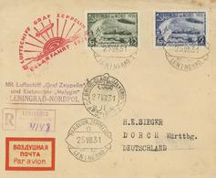 Zeppelinpost, Polarfahrt UDSSR-Post 1931, Auflieferung LENINGRAD 25 VII 31", R-Brief Mit Ungez. 35 K Und 2 R Zeppelin, S - Dirigibili