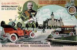 Automobilausstellung Leipzig (O7000) Int. Markt U. Ausstellung Von Motorfahrzeugen Motoren Werkzeugmaschinen Fahrrädern  - PKW