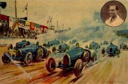 Oldtimer Bugatti Großer Preis Zanelli Künstlerkarte I-II - Otros & Sin Clasificación