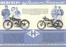 Motorrad Oldtimer Hercules Prospekt 50'er Jahre I-II (fleckig) - Motorräder