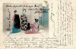 Kolonien Kiautschou Geishas Stpl. Peking 10.10.01 II (Abschürfung, Kleberest) Colonies - Geschichte