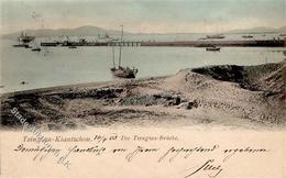 Kolonien Kiautschou Tsingtau Brücke Stpl. Tsingtau 15.4.03 I-II Colonies - Storia