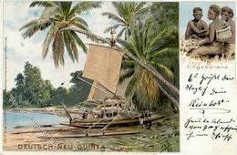 Kolonien Deutsch Neuguinea Canoes Von Bili Bili Lithographie 1908 I-II Colonies - Historia