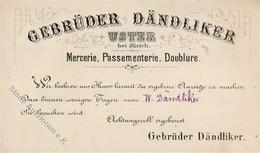 Vorläufer 1878 Herisau Schweiz Besuchsanzeige Gebr. Dändliker I-II - Ohne Zuordnung