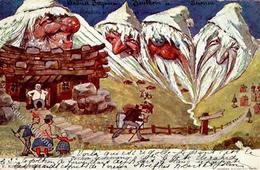 Berggesichter Sign. Hansen Walliser Bergriesen Breithorn Und Genossen 1898 I-II Face à La Montagne - Märchen, Sagen & Legenden