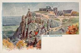 Berggesicht Sign. Kretschmar Regenstein Künstlerkarte I-II - Vertellingen, Fabels & Legenden