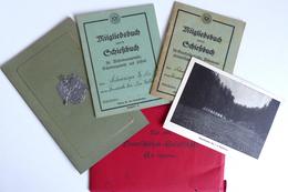 Schützen Au I.d. Hallertau (8309) Kl. Lot Mit Mitgliedsbücher, Ansichtskarte Feuerschützen Gesellschaft II - Tiro (armas)