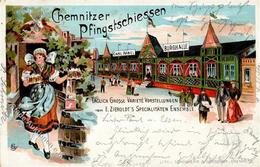 Schützenfest Chemnitz (O9000) Pfingstschießen Lithographie 1903 I-II (Stauchung) - Tiro (armas)