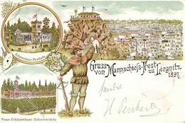 Schützenfest Liegnitz Mannschieß Fest Lithographie 1897 I-II (fleckig) - Waffenschiessen