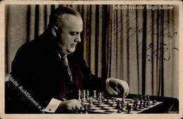 Schach Bogoljubow Schachmeister Mit Unterschrift Foto AK I-II (abgestoßen) - Schach