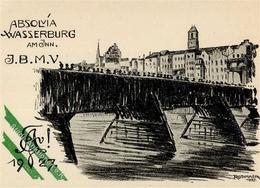 Studentika WASSERBURG - Sign. Rothmaier 1927 I-II - Ohne Zuordnung