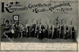 Berlin (1000) Grosse Karnevals Gesellschaft Klub Der Rheinländer Zu Berlin 1905 I- - Weltkrieg 1914-18