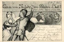 Berlin (1000) Gruss Vom Subskriptions Masken Ball Sign. Rudolph 1903 I Montagnes - Guerra 1914-18