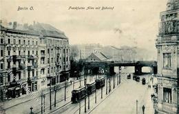 Berlin Mitte (1000) Frankfurter Allee Bahnhof Straßenbahn Cafe  1908 I-II - Guerra 1914-18