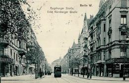 Charlottenburg (1000) Augsburger Str. Ecke Nürnberger Str. Zigarrenhandlung Straßenbahn 1915 I-II - Guerra 1914-18