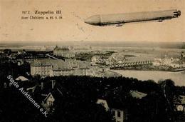 Dahlem (1000) Zeppelin  1909 I-II (Marke Entfernt, Fleckig) Dirigeable - Guerra 1914-18