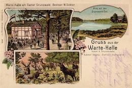 Grunewald (1000) Gasthaus Warte-Halle Lithographie I- - Guerra 1914-18