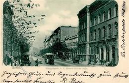 Kreuzberg (1000) Königgrätzerstraße General-Militär-Kasse Pferdestraßenbahn 1900 II (Stauchung) - Guerra 1914-18