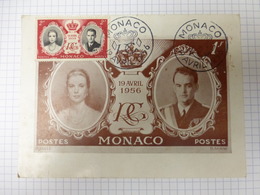 Carte Maximum - Mariage Prince Rainier Et Grâce Kelly - 1956 - Monaco - Case Reali